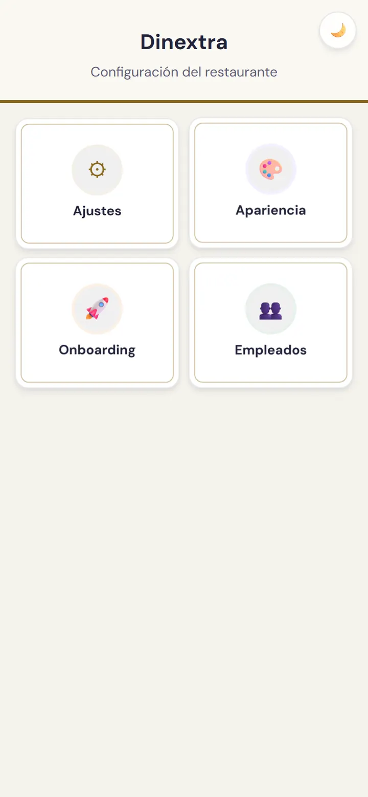 Pantalla de horarios y configuración