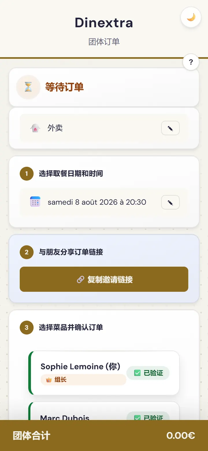 团体订单摘要